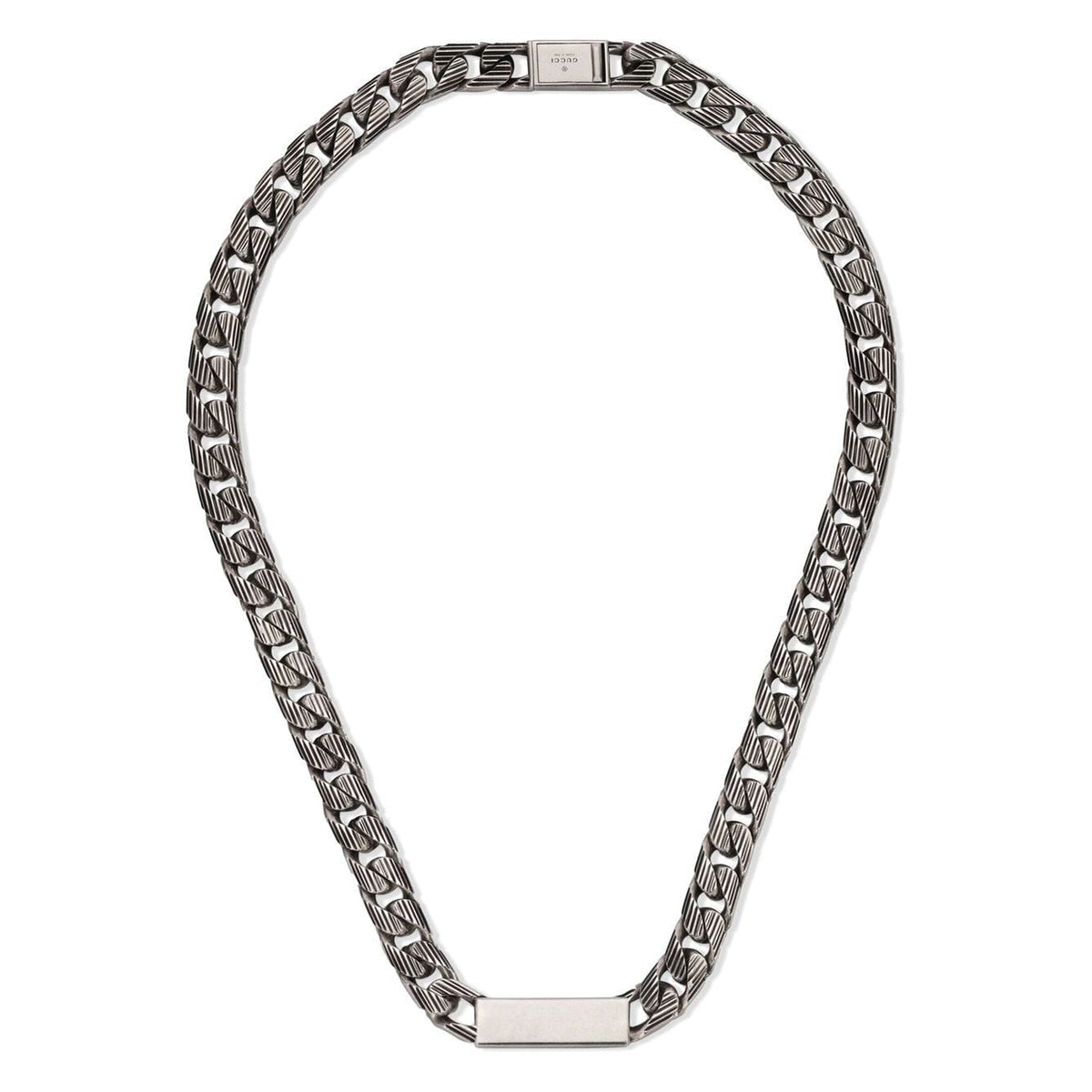 Double Gucci Logo Enamel Chain Necklace