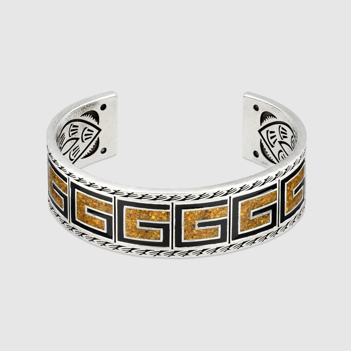 Double Gucci Cube Yellow Wide Bracelet