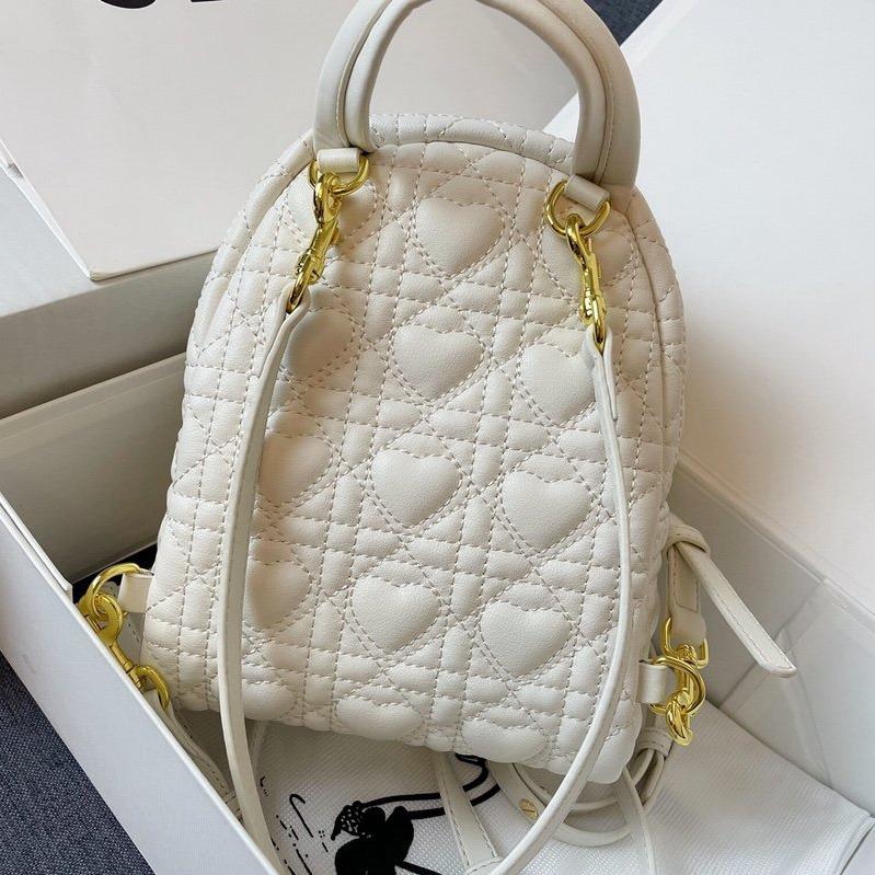 DIOR SMALL BACKPACK WHITE CANNAGE LAMBSKIN