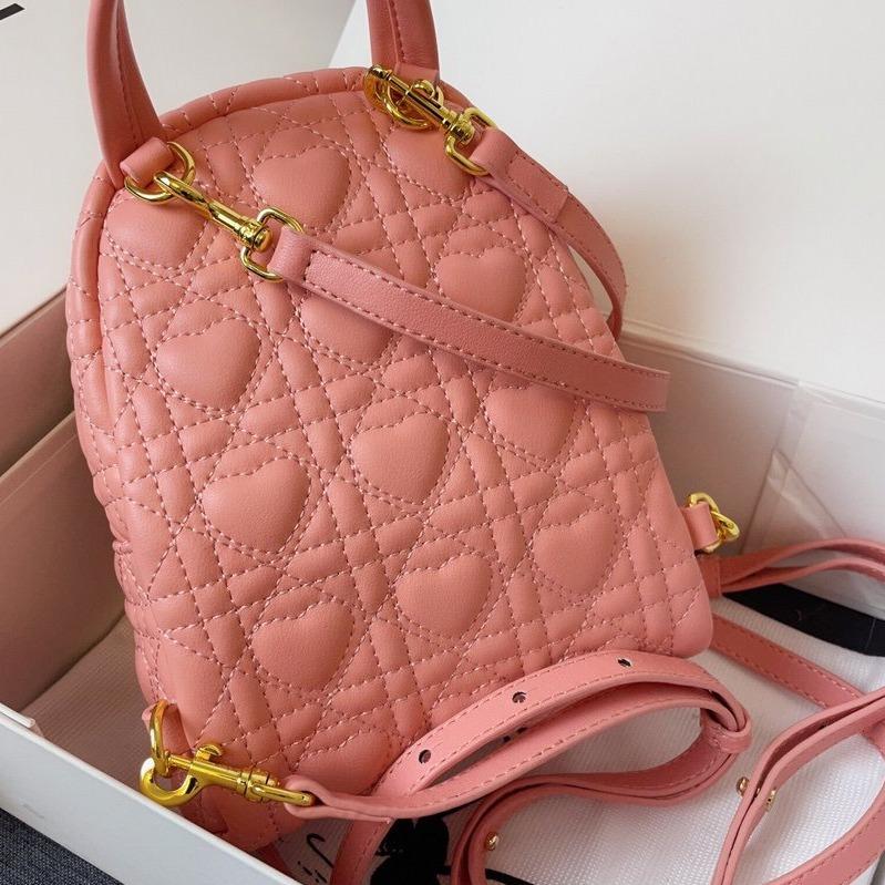 DIOR SMALL BACKPACK PINK CANNAGE LAMBSKIN