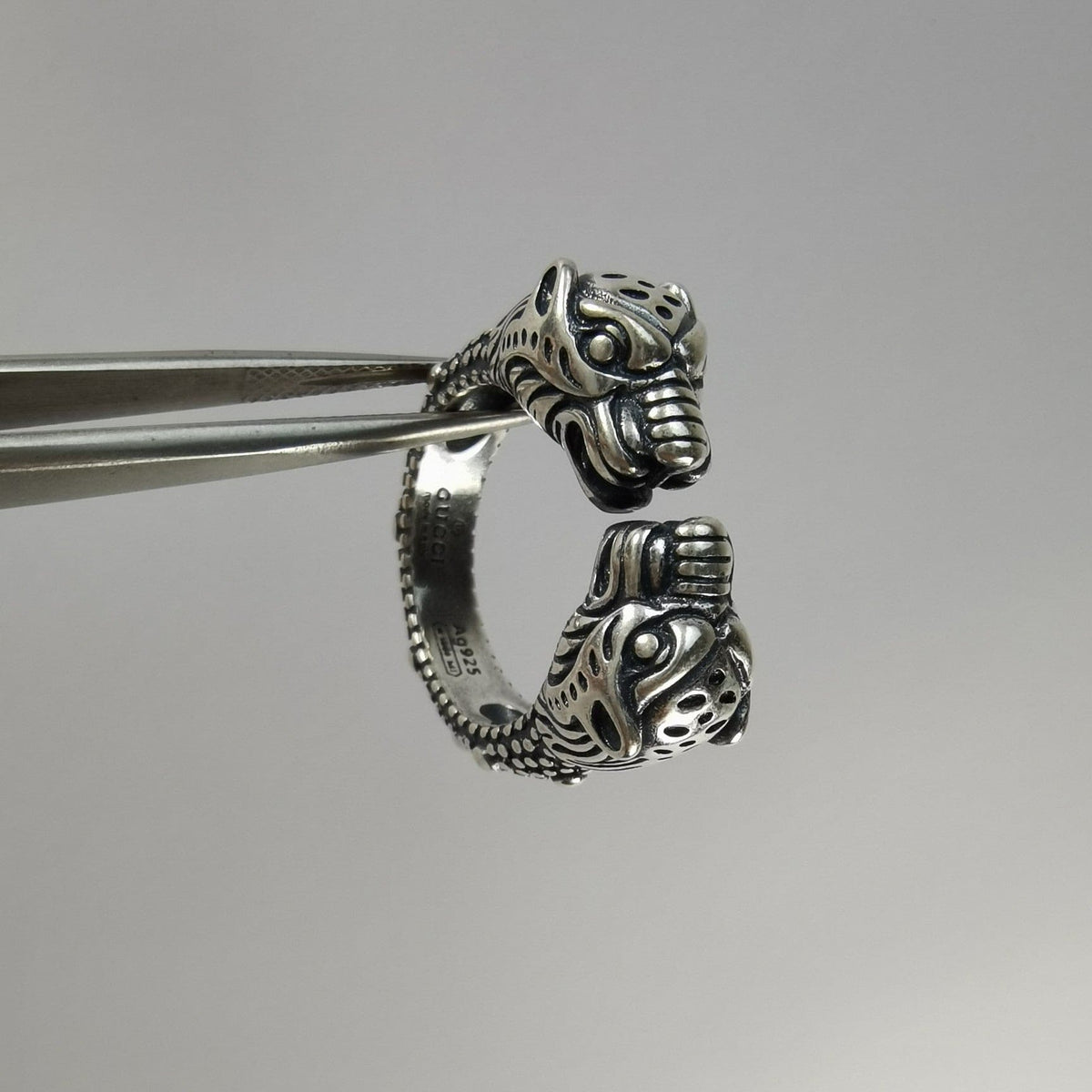 Double Gucci Tiger Head Ring