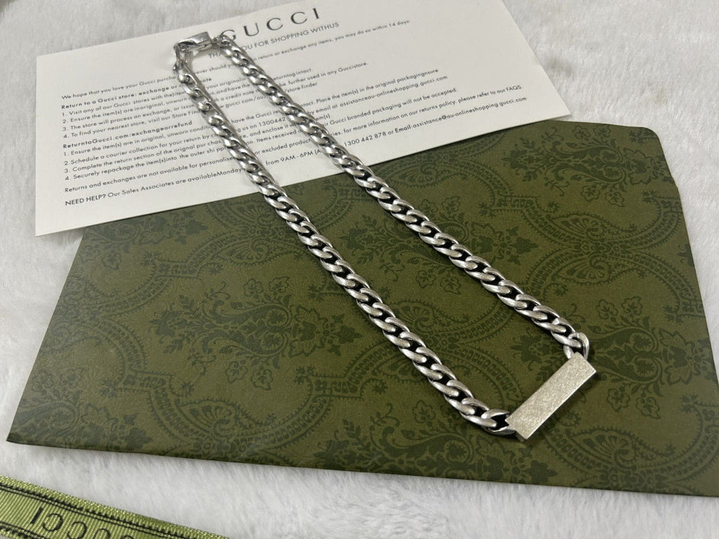Double Gucci Enamel Chain Necklace