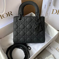 DIOR SMALL LADY 20 MY ABC ALL BLACK LAMBSKIN