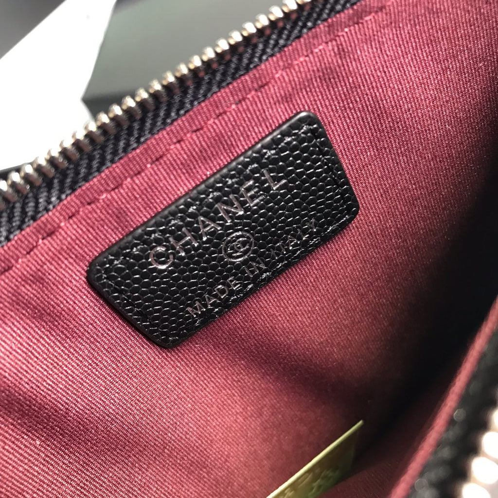 CHANEL MOBILE PURSE 19.5 BLACK GRAINED CALFSKIN ICON