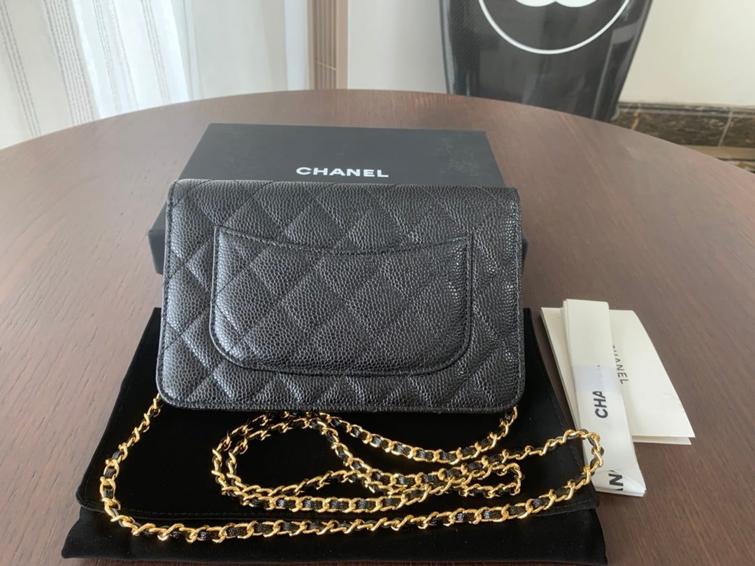 CHANEL WOC 19CM BLACK CAVIAR GOLD HARDWARE