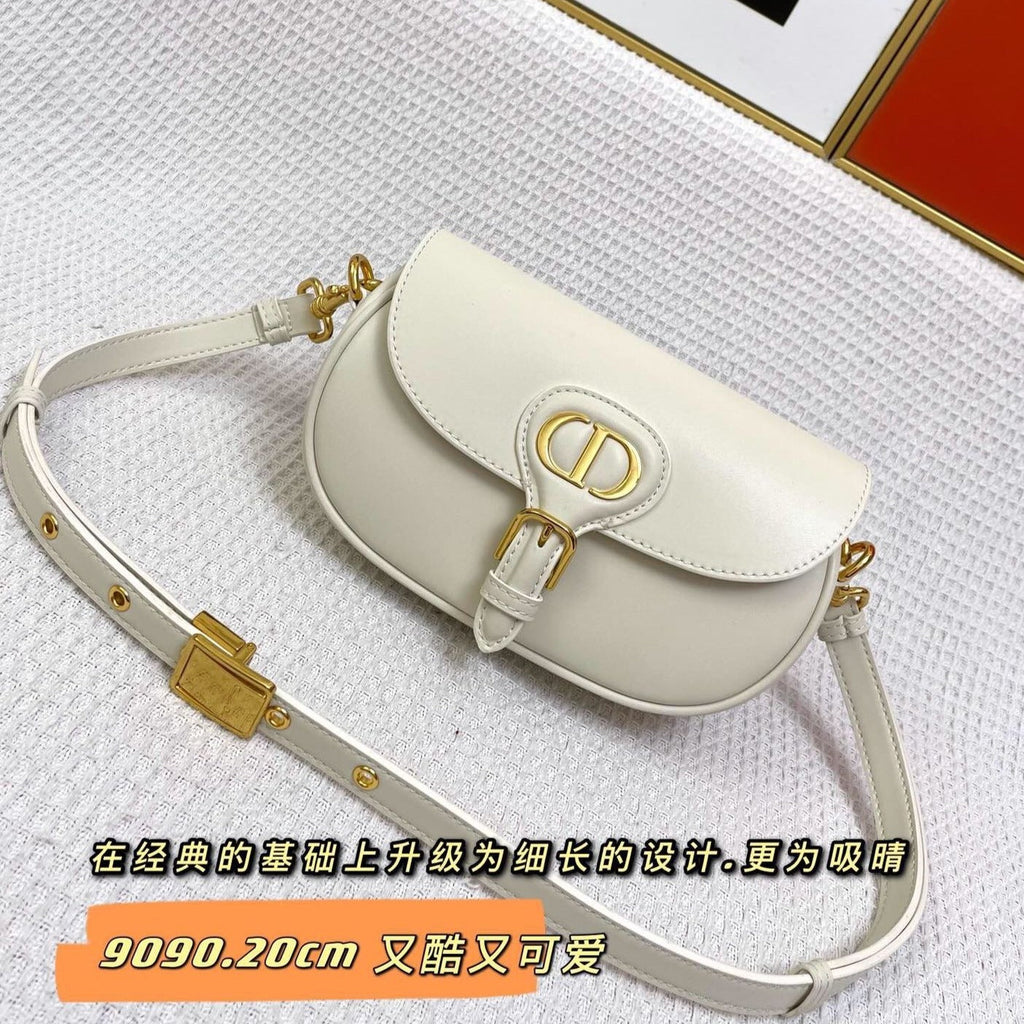 DIOR MINI BOBBY EAST-WEST 20 BAG IN WHITE CALFSKIN