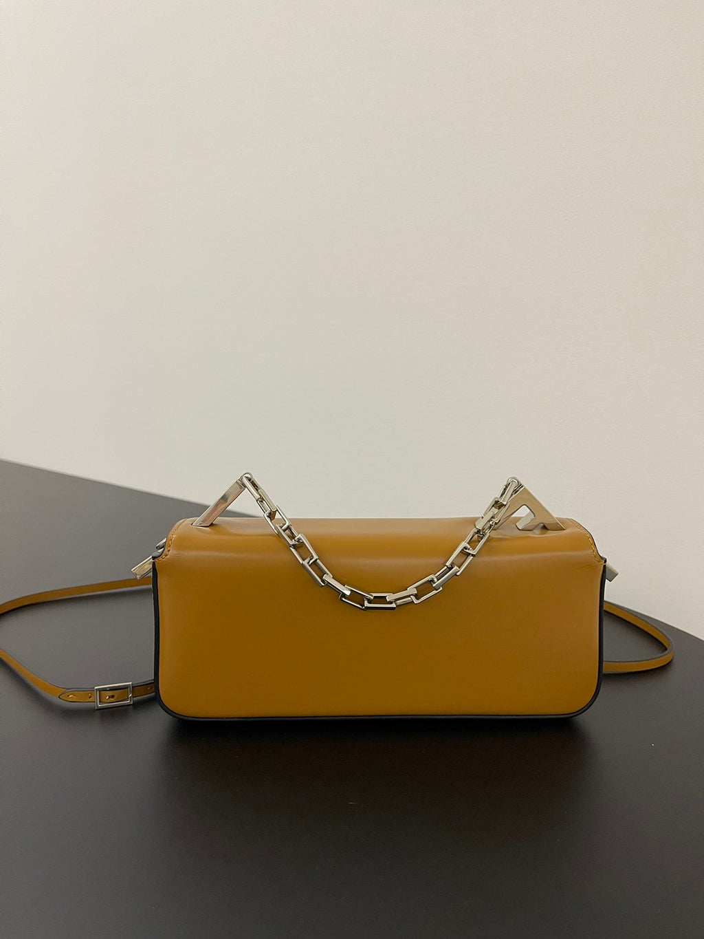 FENDI MINI FIRST SIGHT 23 BAG IN COPPER BROWN CALFSKIN WITH SILVER HARDWARE