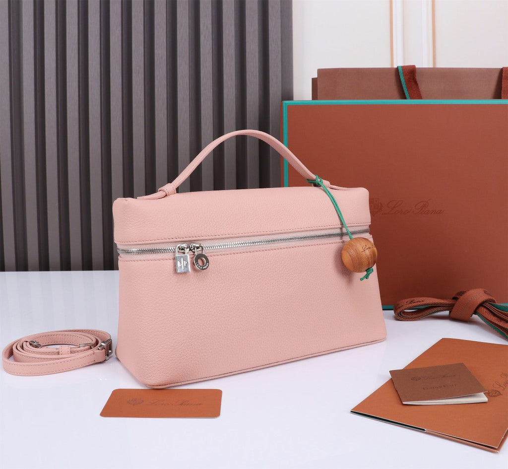 EXTRA BAG L27 IN BLUSH PINK GRAINED CALFSKIN WITH SILVER  HARDWARE