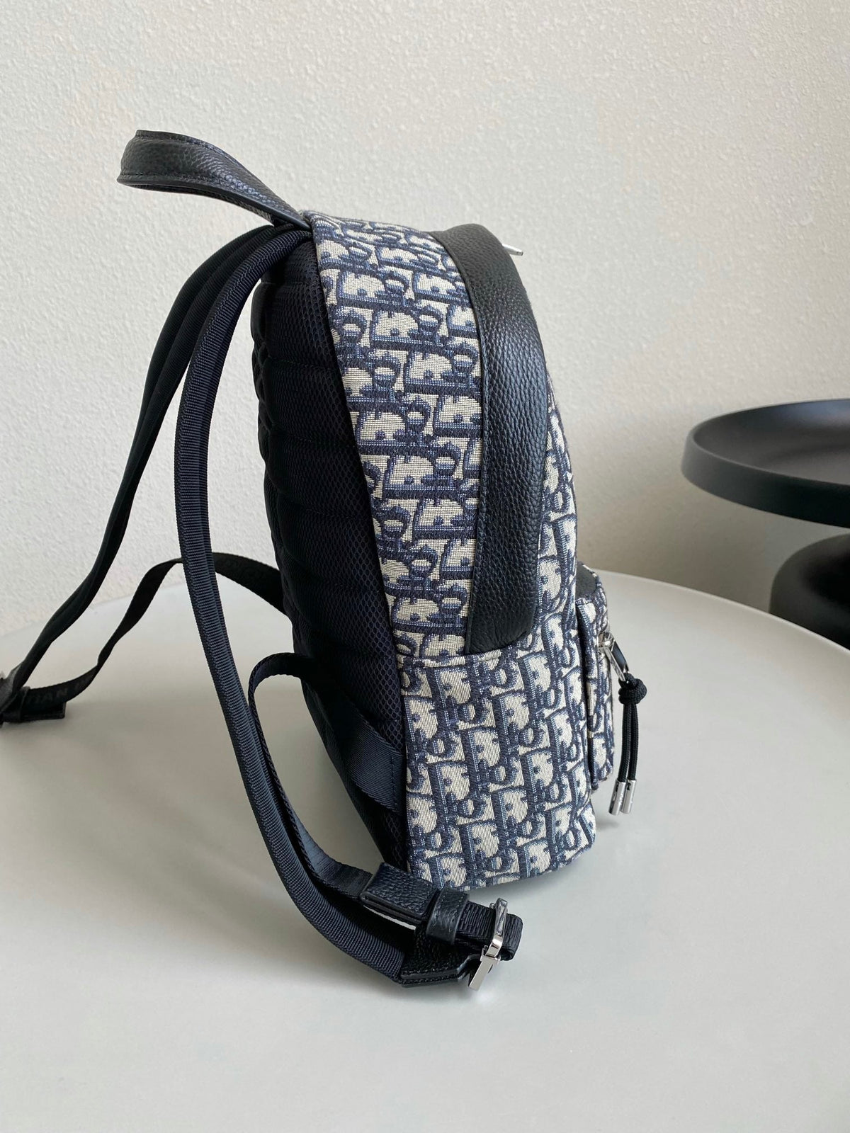 DIOR LARGE BACKPACK 42 BLUE OBLIQUE JACQUARD
