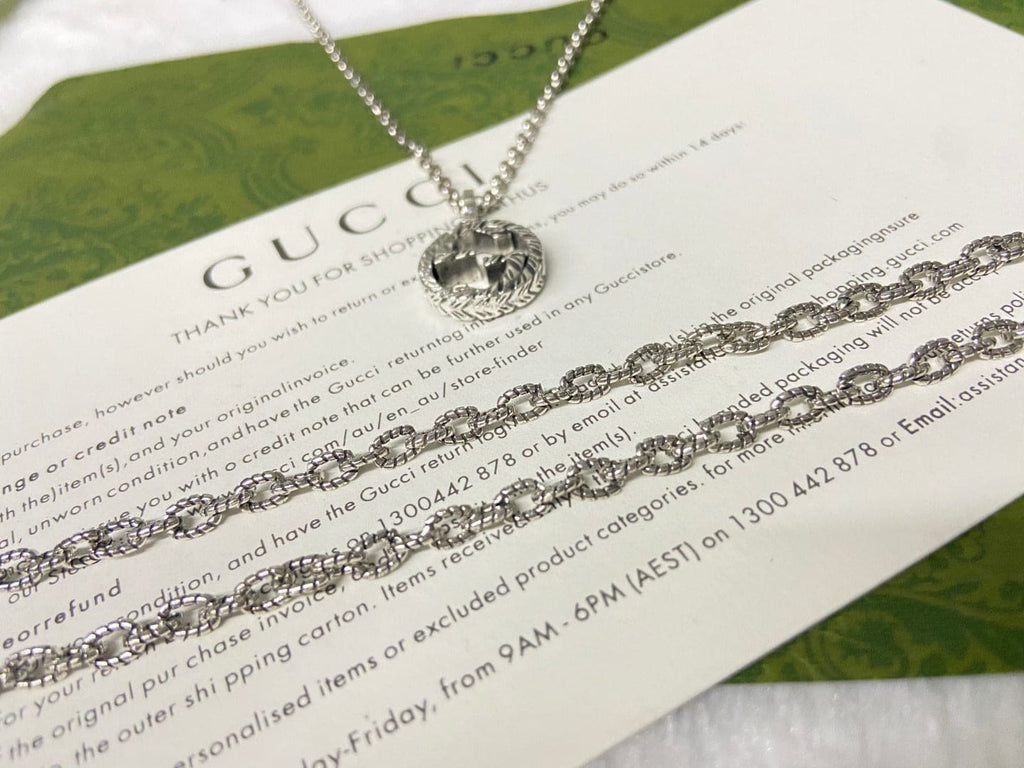 Double Gucci Interlocking Gucci Pendant Necklace