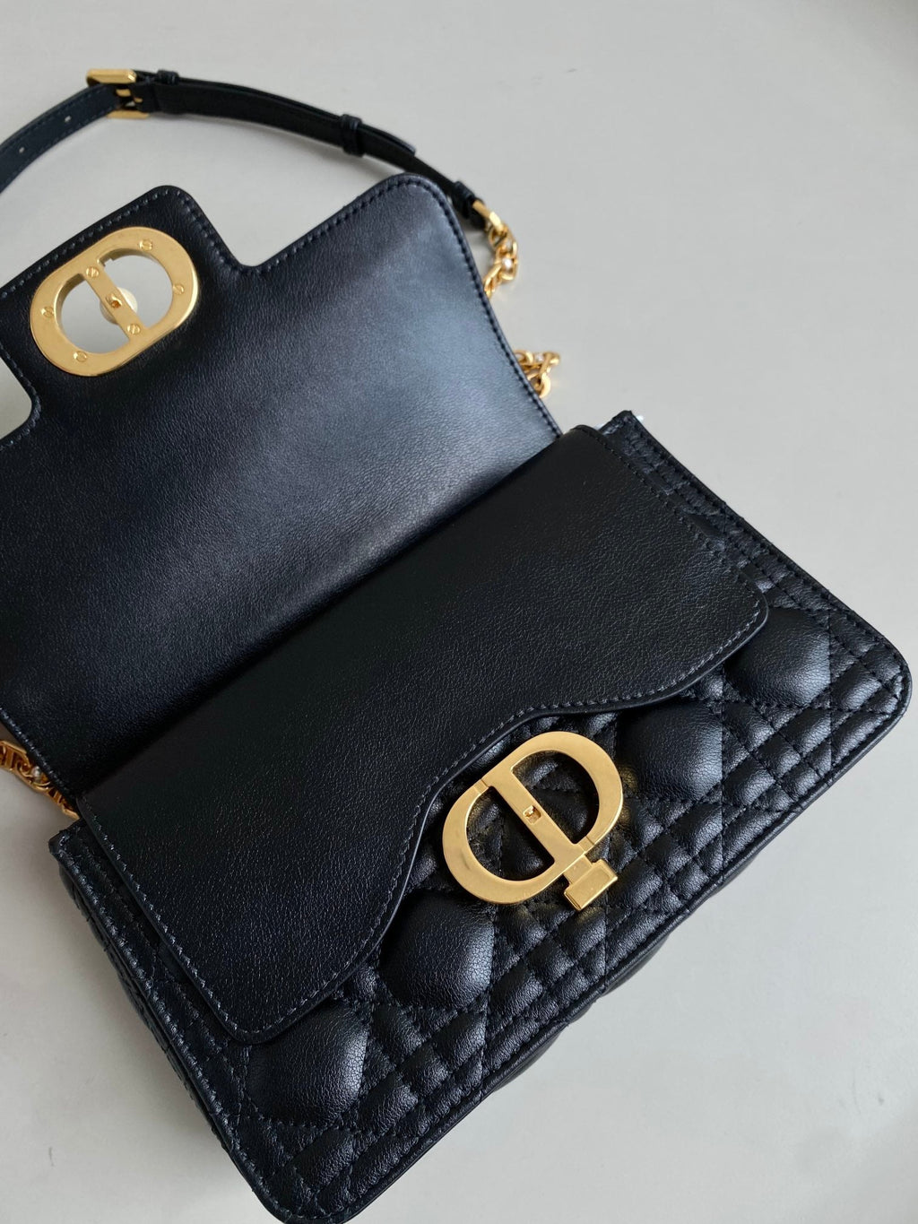 DIOR MINI JOLIE 22 BAG BLACK CALFSKIN