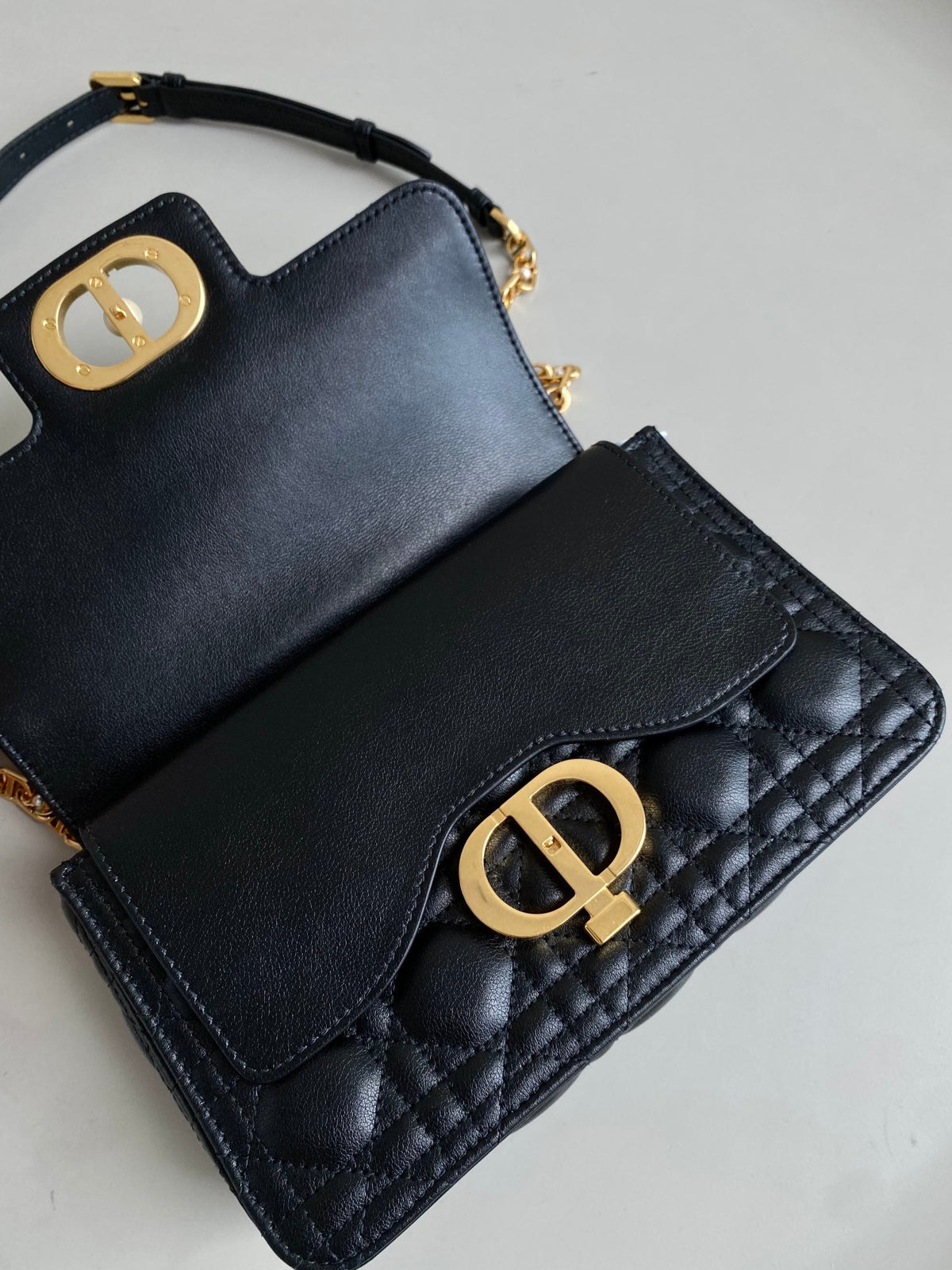 DIOR MINI JOLIE 22 BAG BLACK CALFSKIN