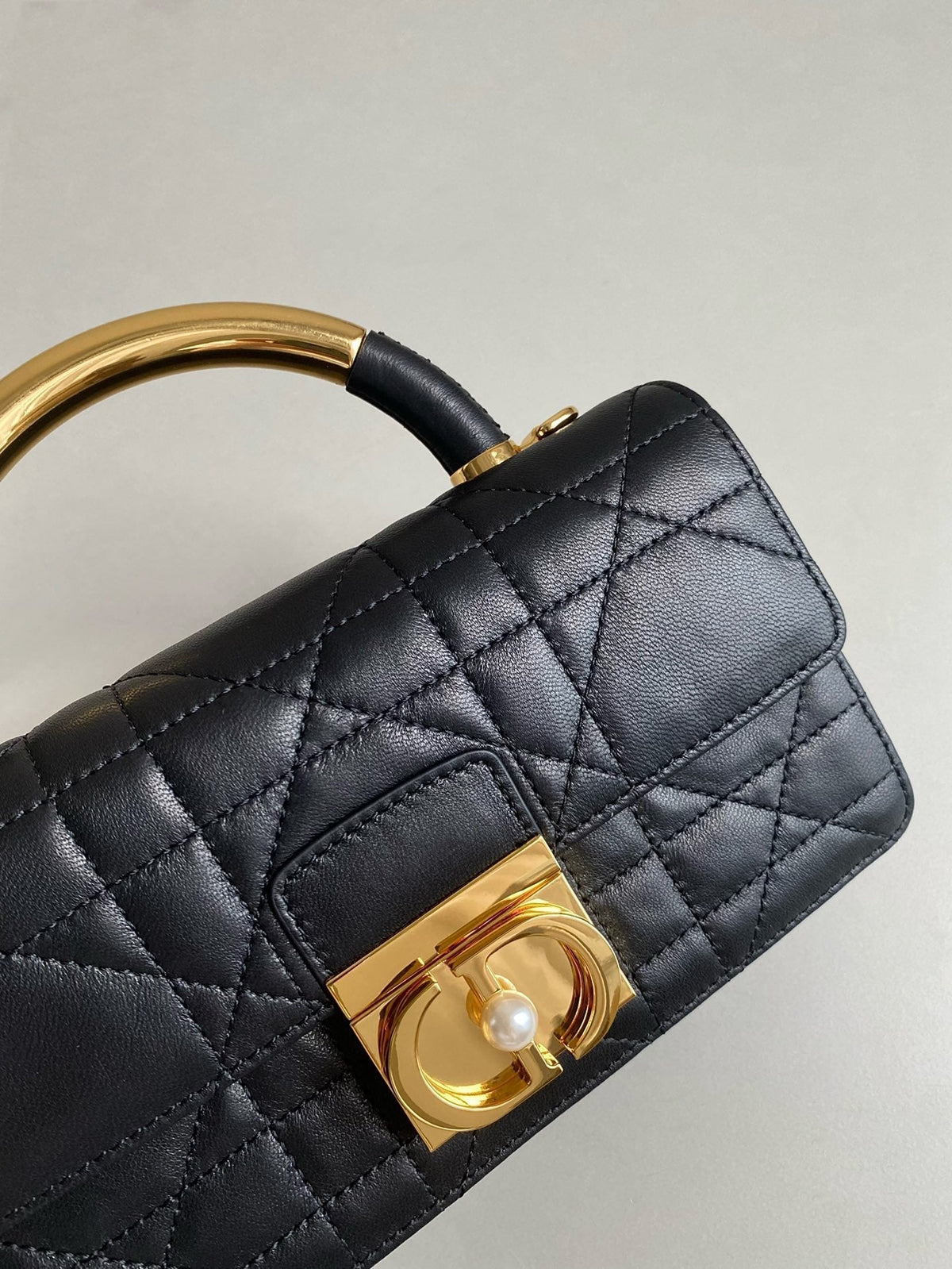 DIOR MINI ANGE 20 BAG IN BLACK CALFSKIN