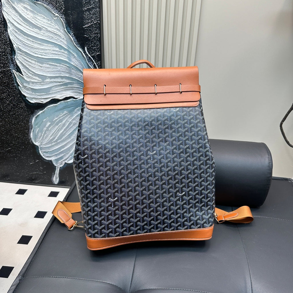 CISALPIN BACKPACK 45 IN BROWN GOYARDINE CANVAS AND CALFSKIN
