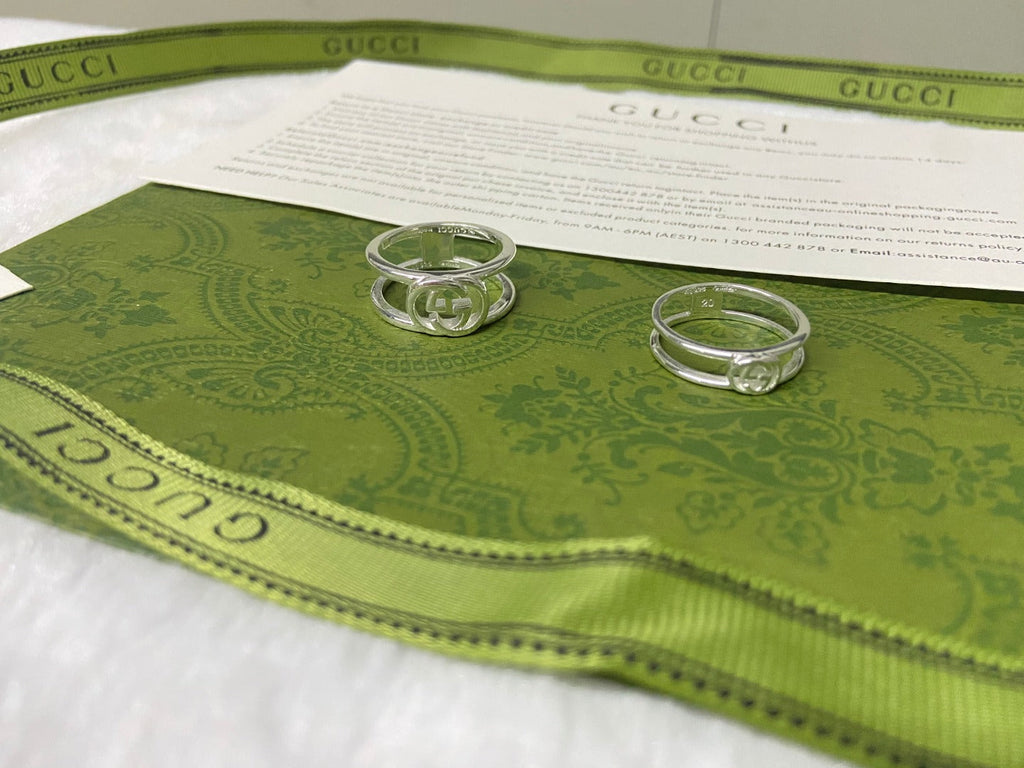 Double Gucci Interlocking Gucci Wide Open Ring