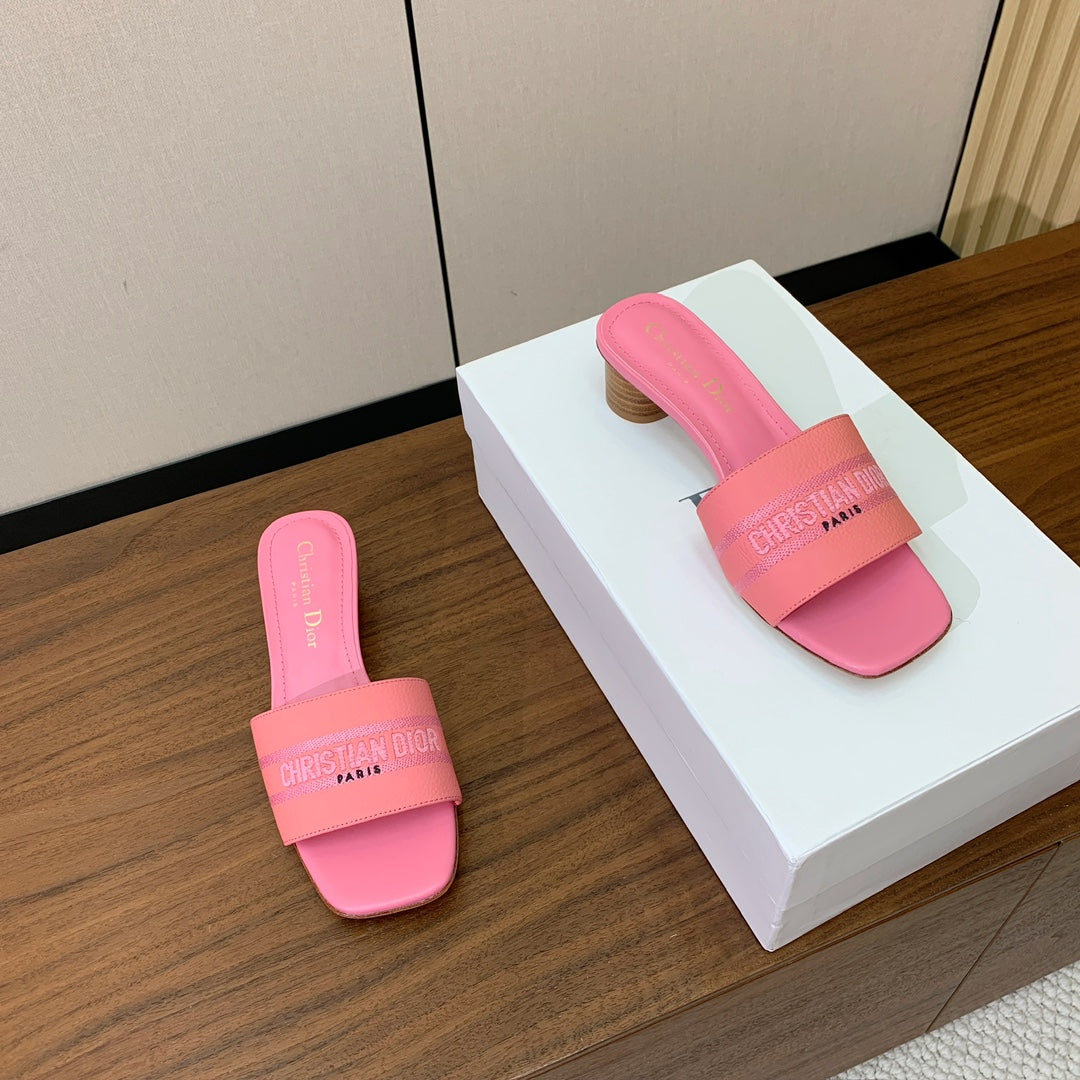 DIOR 25S HIGH-HEEL SANDALS 40 MM IN PINK CALFSKIN
