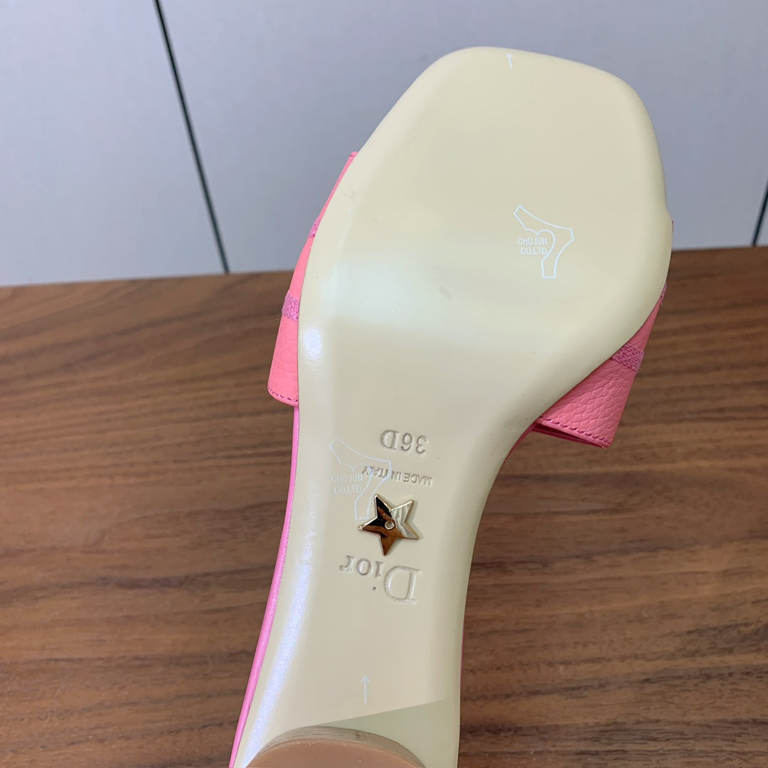 DIOR 25S HIGH-HEEL SANDALS 40 MM IN PINK CALFSKIN