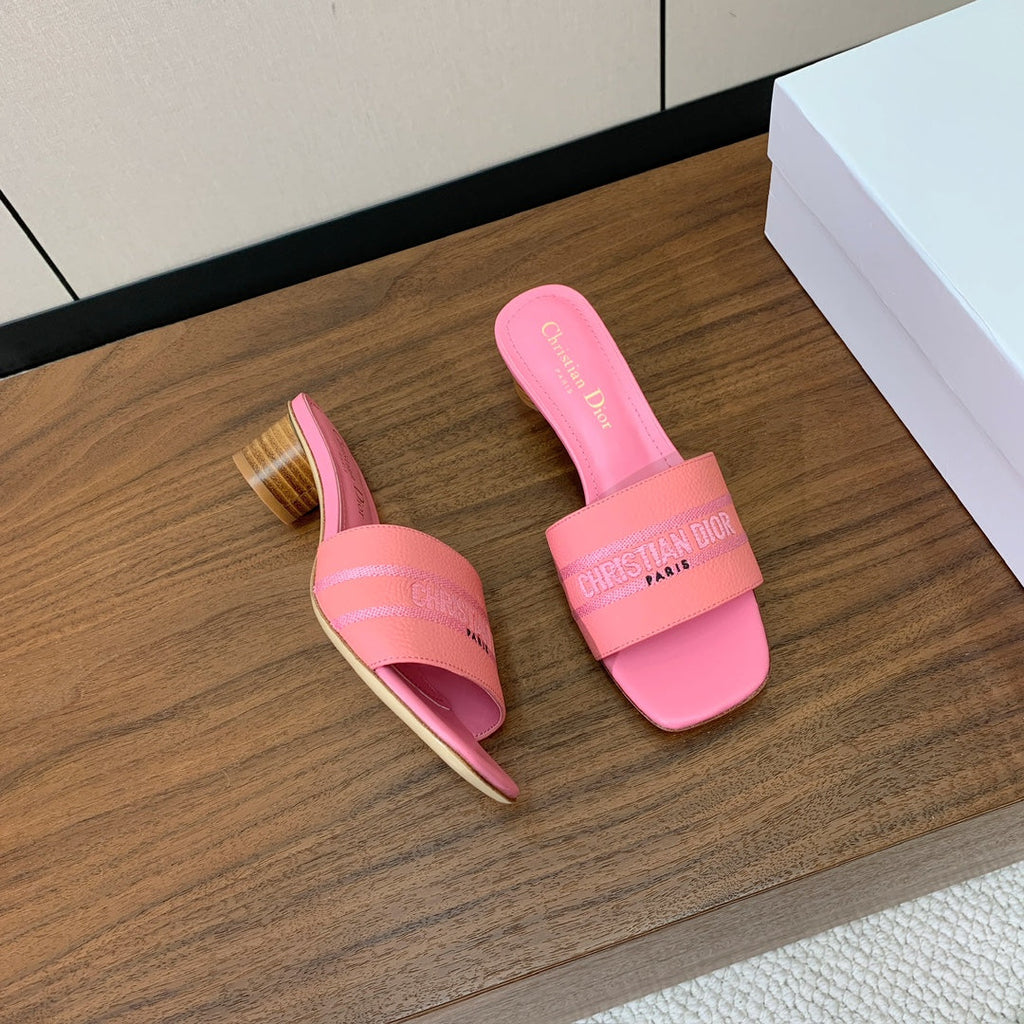 DIOR 25S HIGH-HEEL SANDALS 40 MM IN PINK CALFSKIN