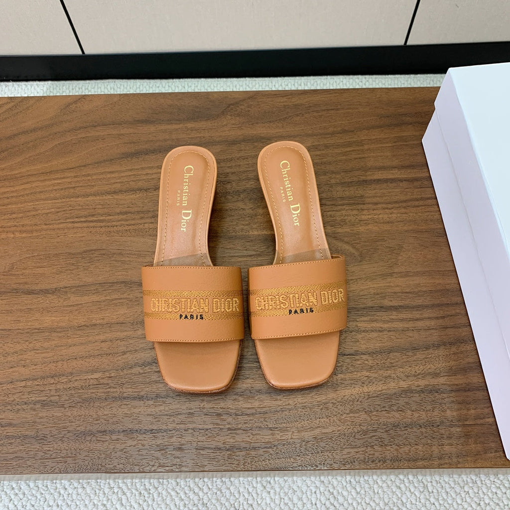 DIOR 25S HIGH-HEEL SANDALS 40 MM IN LIGHT BROWN CALFSKIN