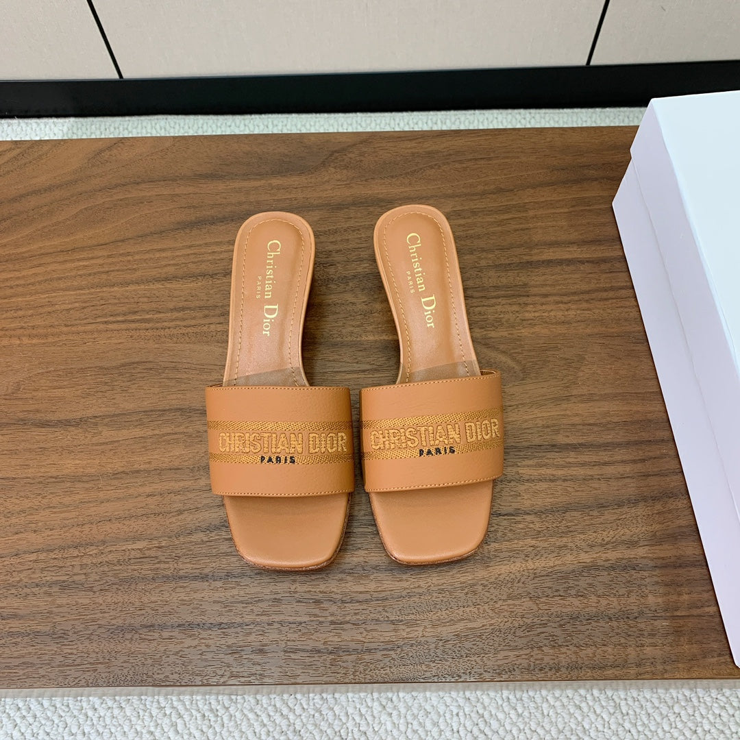 DIOR 25S HIGH-HEEL SANDALS 40 MM IN LIGHT BROWN CALFSKIN