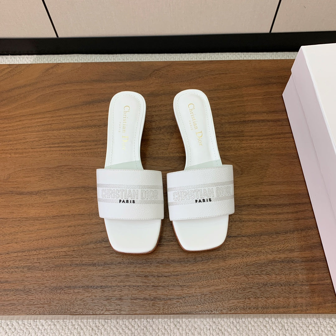 DIOR 25S HIGH-HEEL SANDALS 40 MM IN WHITE CALFSKIN
