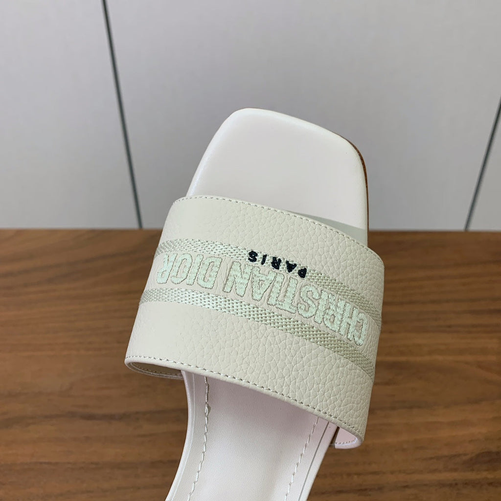DIOR 25S HIGH-HEEL SANDALS 40 MM IN CREAM WHITE CALFSKIN