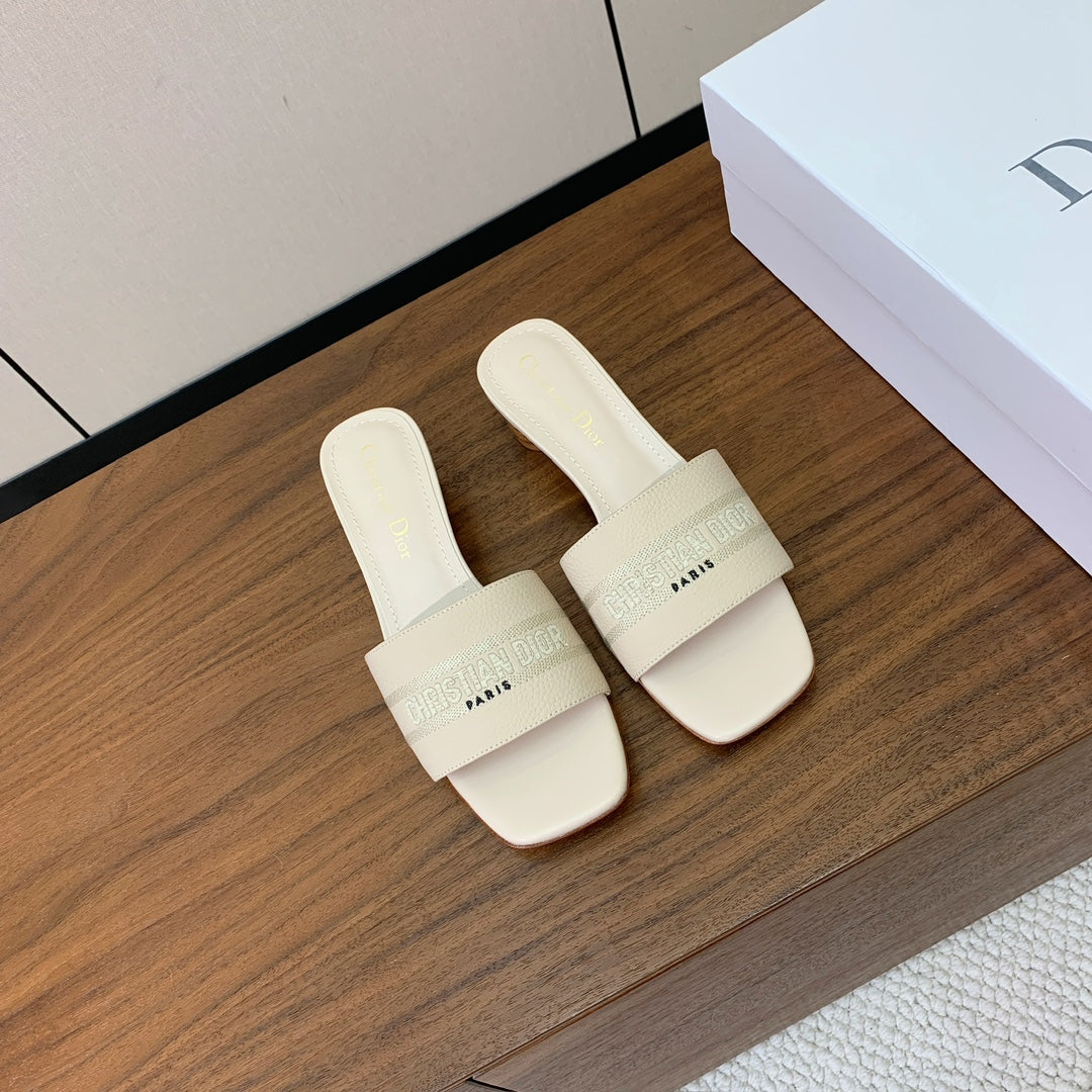 DIOR 25S HIGH-HEEL SANDALS 40 MM IN CREAM WHITE CALFSKIN