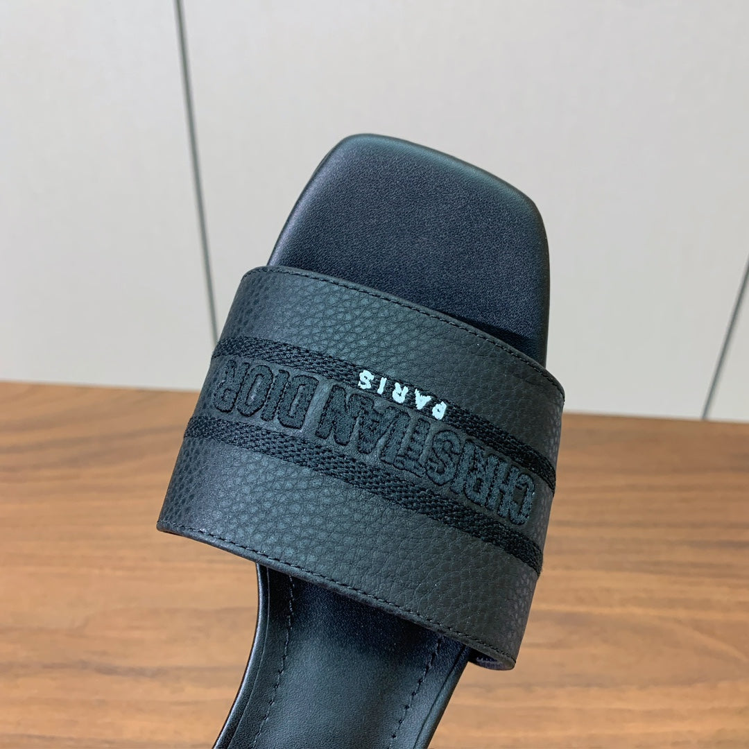 DIOR 25S HIGH-HEEL SANDALS 40 MM IN BLACK CALFSKIN