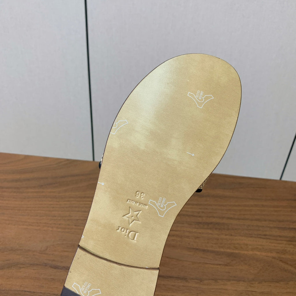 DIOR 25S DWAY SLIDE IN MULTICOLOR CALFSKIN AND FABRIC STYLE 2