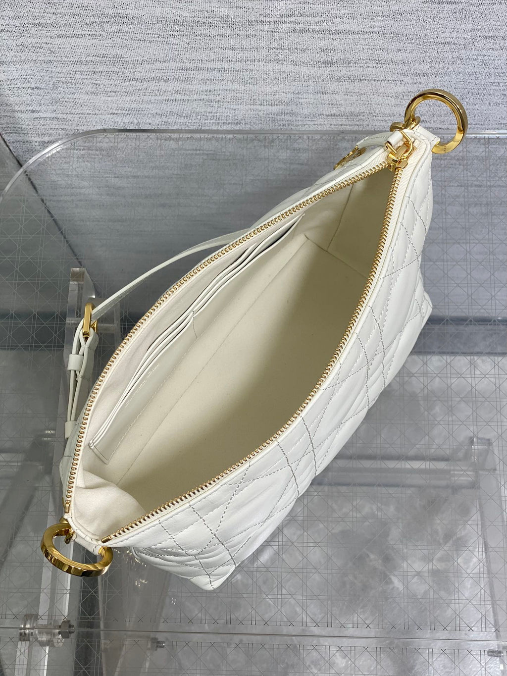 DIOR 25S STAR HOBO BAG 28 IN LATTE MACROCANNAGE CALFSKIN WITH CHAIN
