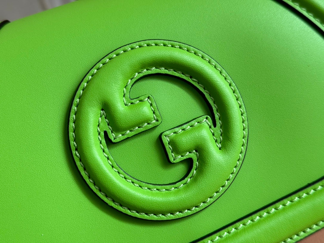 GUCCI 26S BLONDIE BAG 21 IN GREEN CALFSKIN