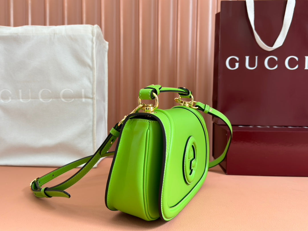 GUCCI 26S BLONDIE BAG 27 IN GREEN CALFSKIN