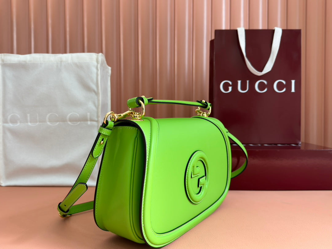 GUCCI 26S BLONDIE BAG 32 IN GREEN CALFSKIN
