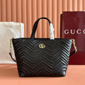 GUCCI 25S SMALL TOTE BAG 39 CM IN BLACK CALFSKIN WITH GOLD HARDWARE