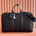 GUCCI 26S DUFFEL BAG 52 IN BLACK CANVAS