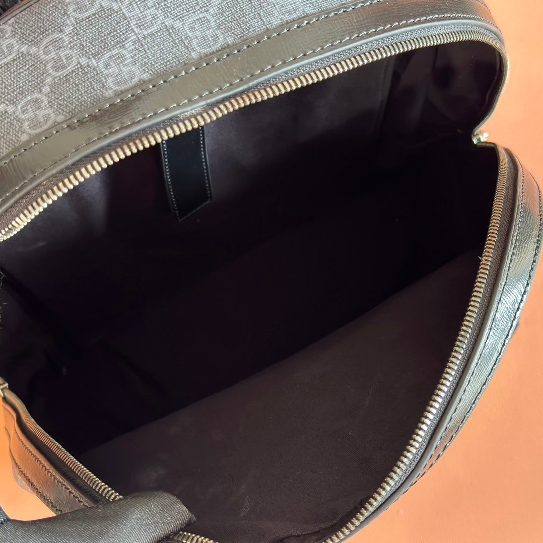 GUCCI 25S SUPREME BACKPACK 41 CM IN DARK SLATE GRAY CALFSKIN