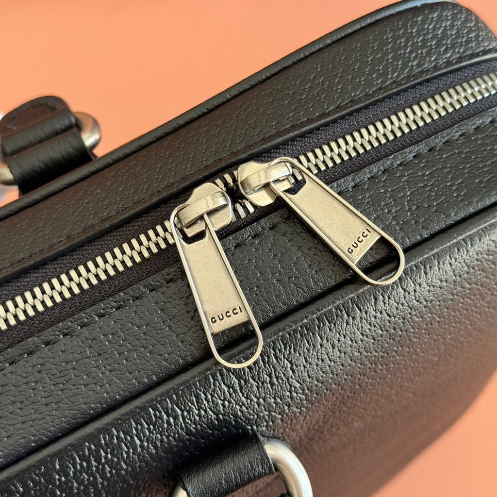 GUCCI 25S OPHIDIA LARGE DOCUMENT CASE 40 CM IN BLACK CALFSKIN