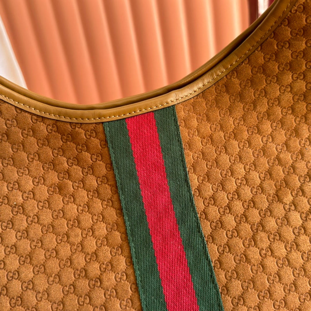 GUCCI 25S GIGLIO LARGE TOTE BAG 60 CM IN BROWN CANVAS