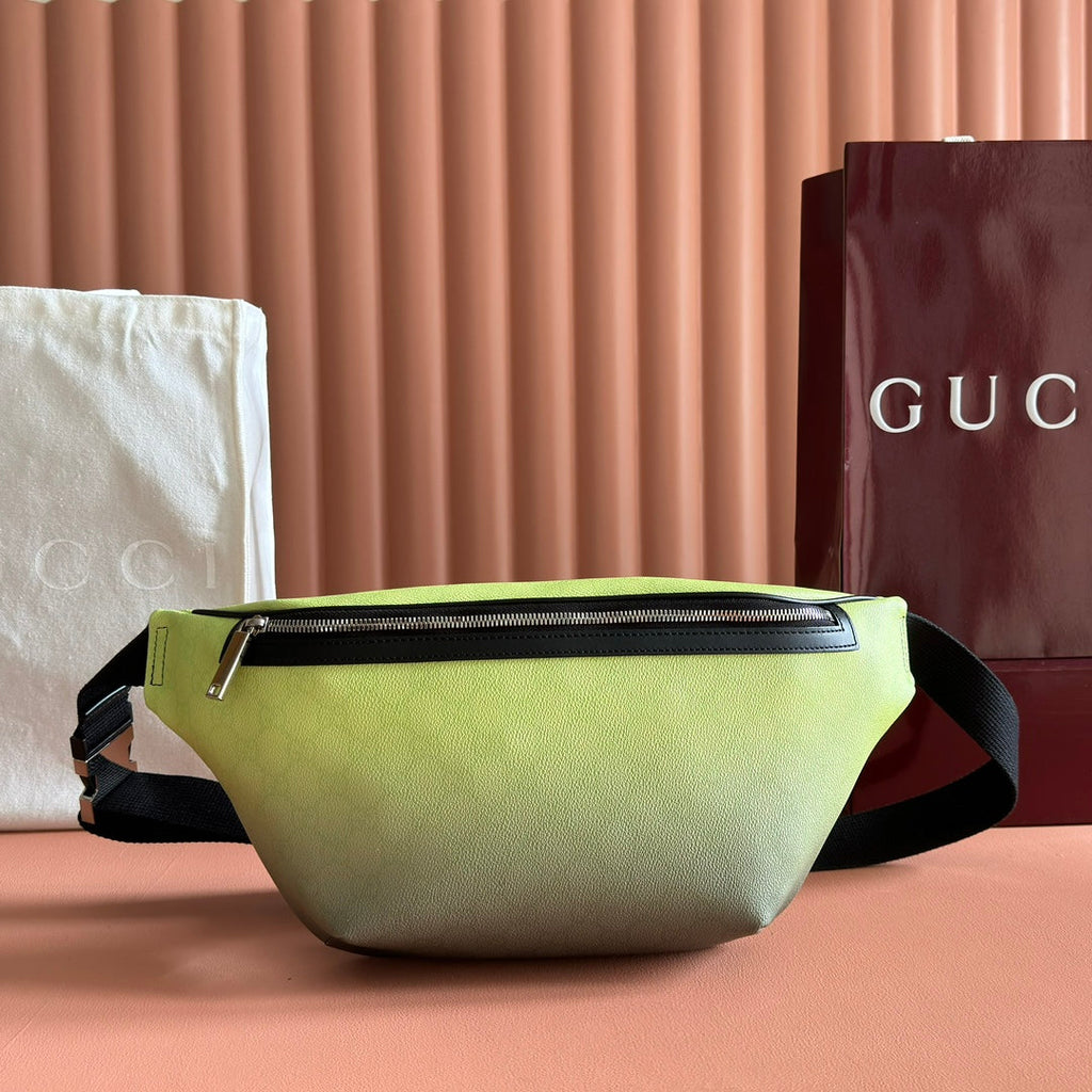 GUCCI 25S BELT BAG 39 CM IN NEON GREEN CALFSKIN