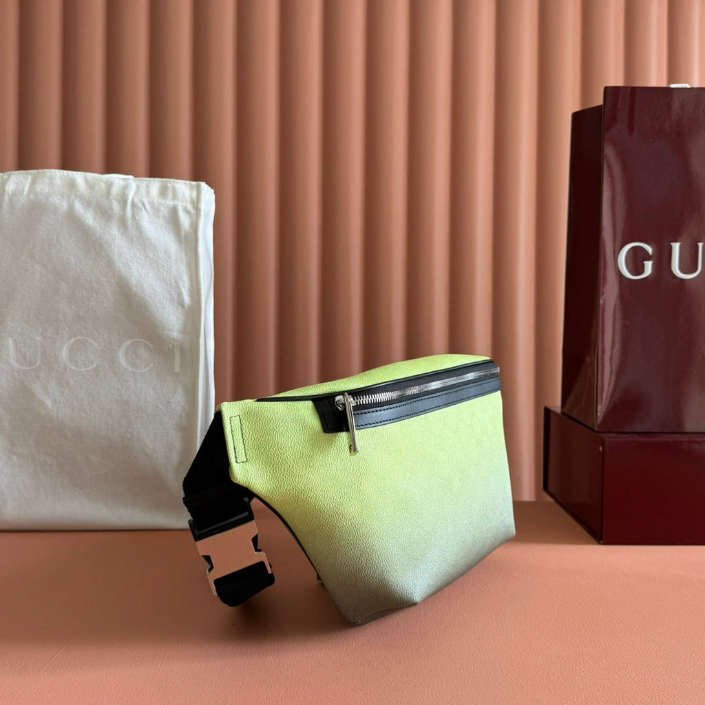 GUCCI 25S BELT BAG 39 CM IN NEON GREEN CALFSKIN