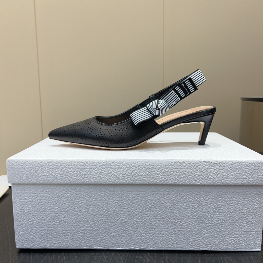 DIOR HIGH SLINGBACK 25S 50 MM IN BLACK CALFSKIN
