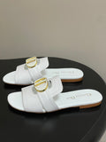 DIOR CLASSIC MONTAIGNE SANDALS 25S IN WHITE LAMBSKIN WITH CD LOGO