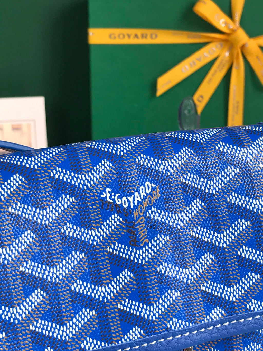 GRAND BLEU 16 IN SAPPHIRE BLUE GOYARDINE CANVAS AND LAMBSKIN