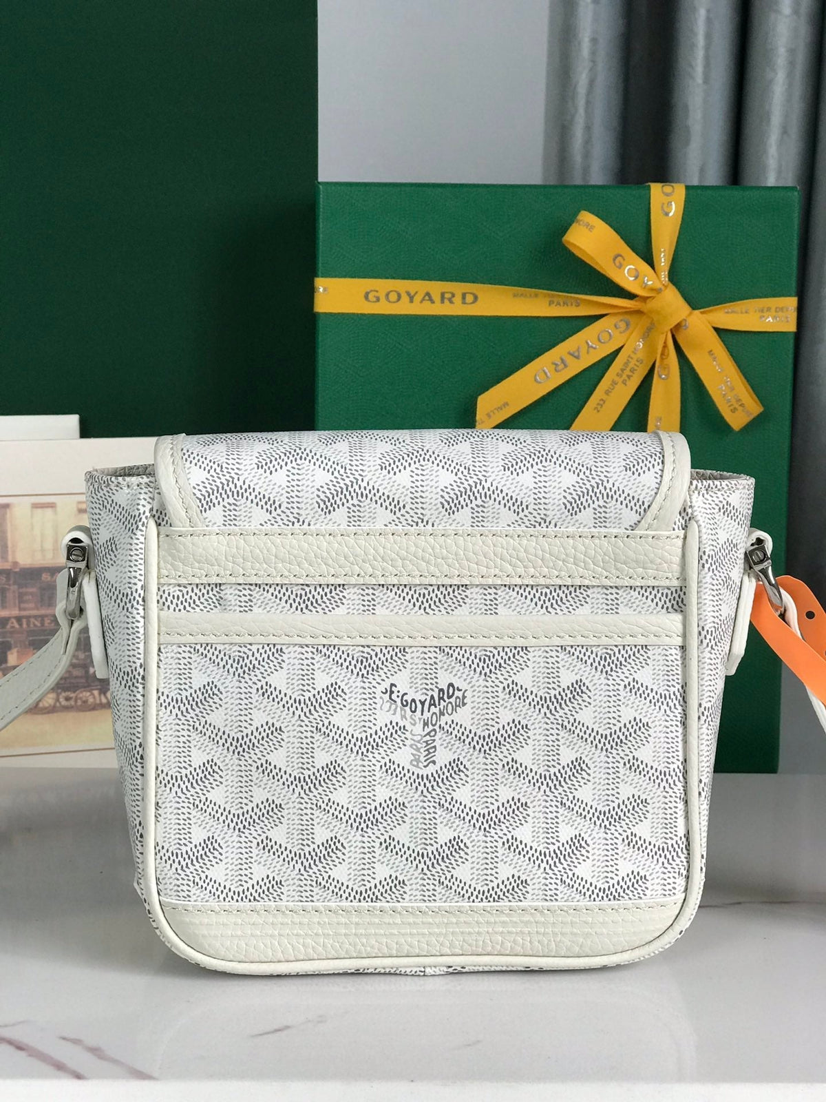 GRAND BLEU 16 IN WHITE GOYARDINE CANVAS AND LAMBSKIN