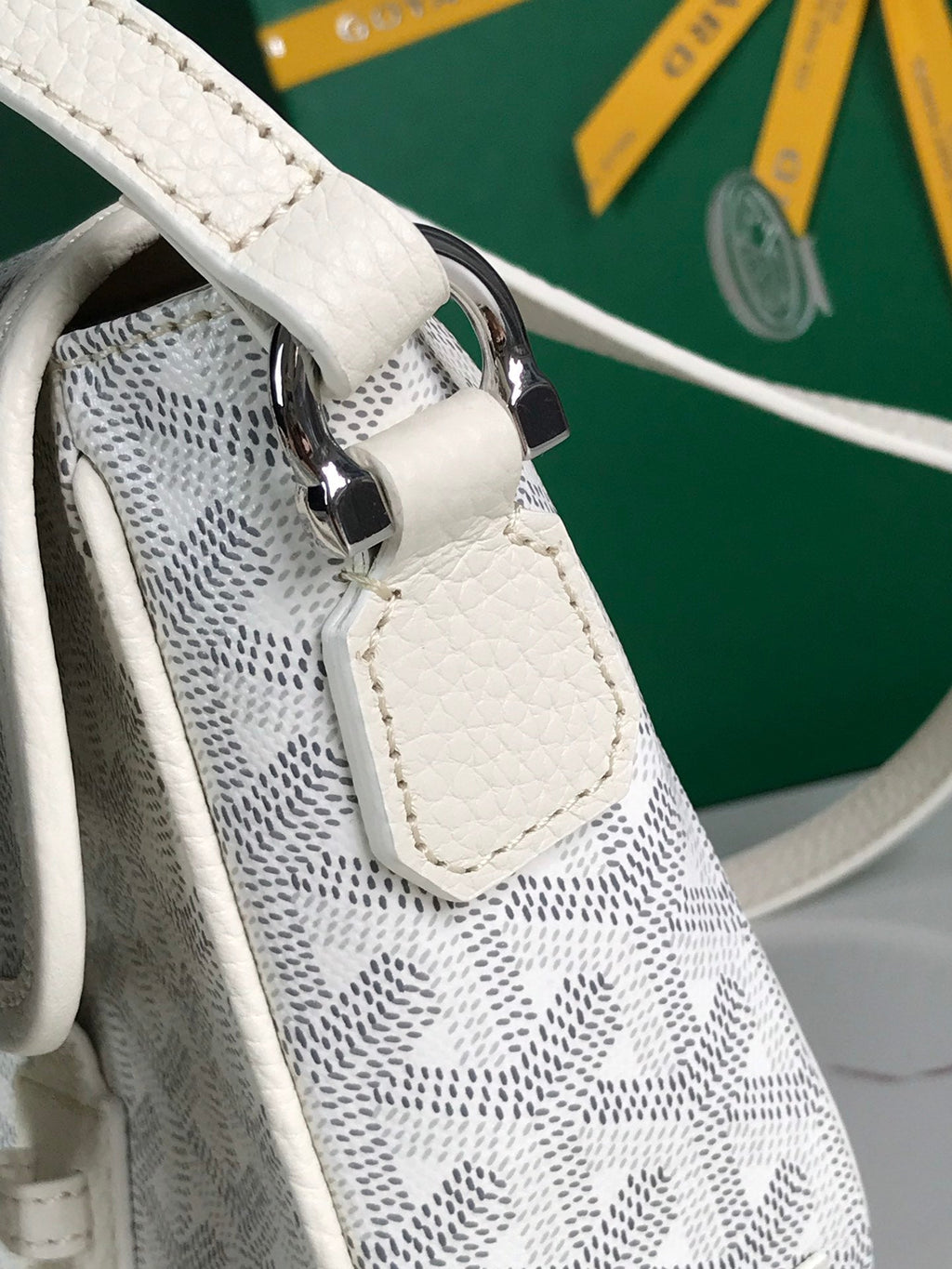 GRAND BLEU 16 IN WHITE GOYARDINE CANVAS AND LAMBSKIN