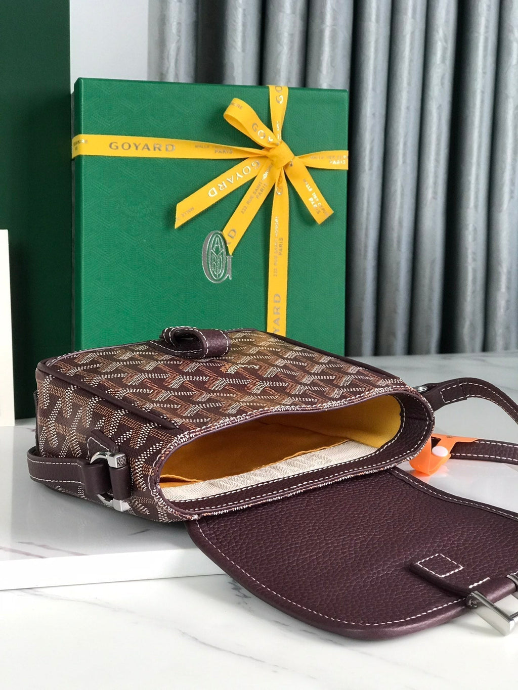 GRAND BLEU 16 IN WINE RED GOYARDINE CANVAS AND LAMBSKIN