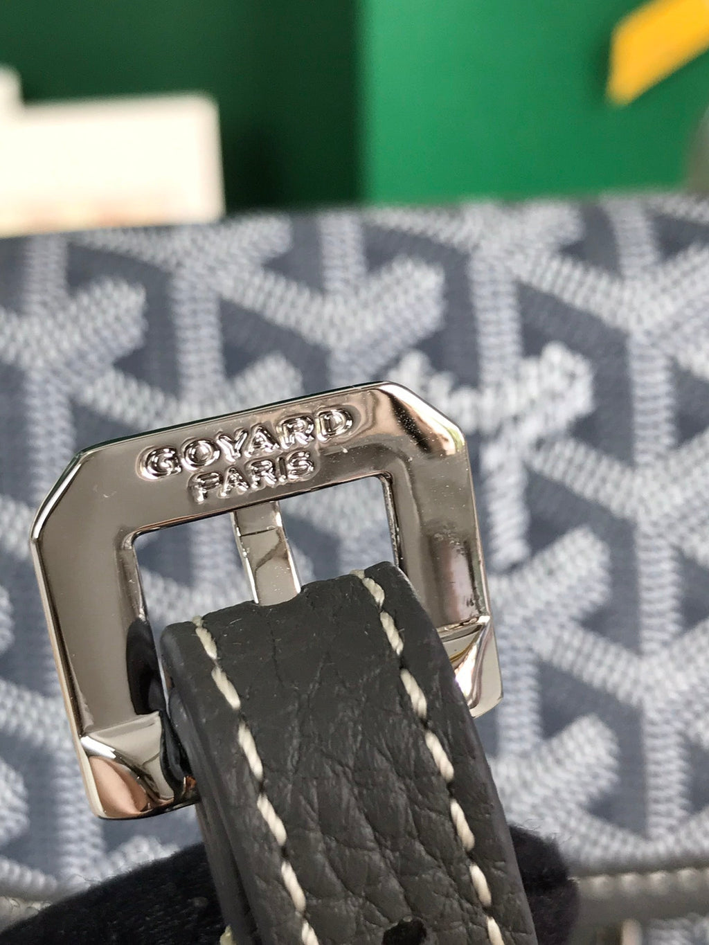 GRAND BLEU 16 IN GRAY GOYARDINE CANVAS AND LAMBSKIN