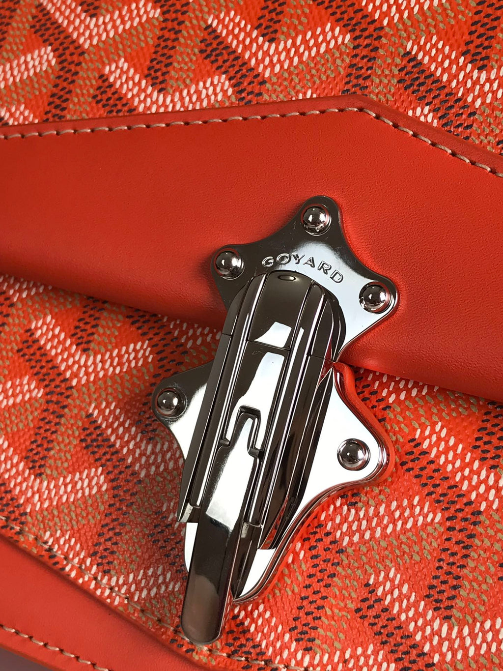 DUCHESSE MARIE-CAROLINE BAG 25 IN ORANGE GOYARDINE CANVAS AND SMOOTH CALFSKIN