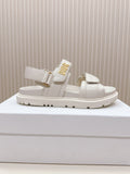 DIOR BACK-STRAP SANDALS 25S IN CREAM WHITE CALFSKIN WITH GOLD HARDWARE