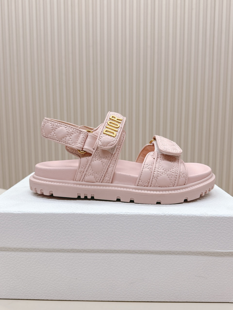 DIOR BACK-STRAP SANDALS 25S IN PASTEL PINK CALFSKIN